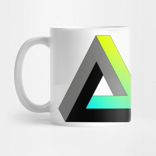 Impossible triangle with cyan to yellow gradient Mug